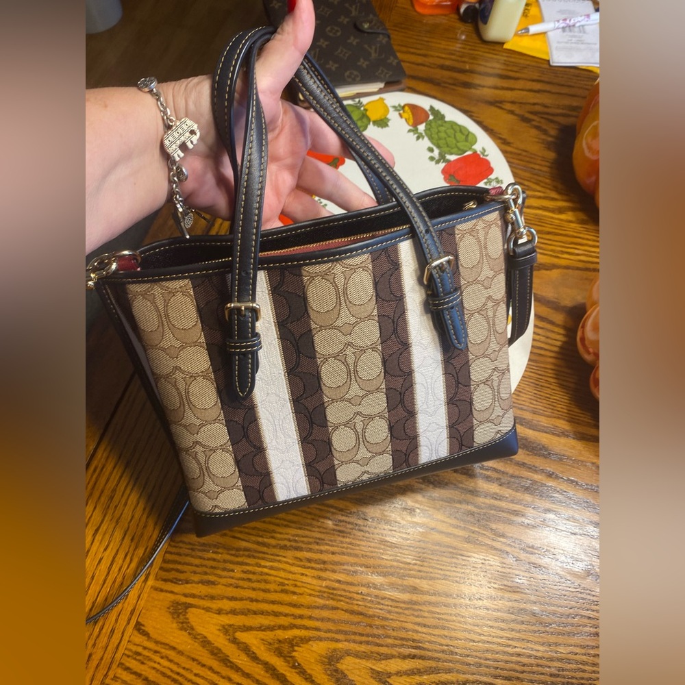 Coach Mollie Medium Tote 25 Signature Jacquard with Stripes - Picture 3 of 11
